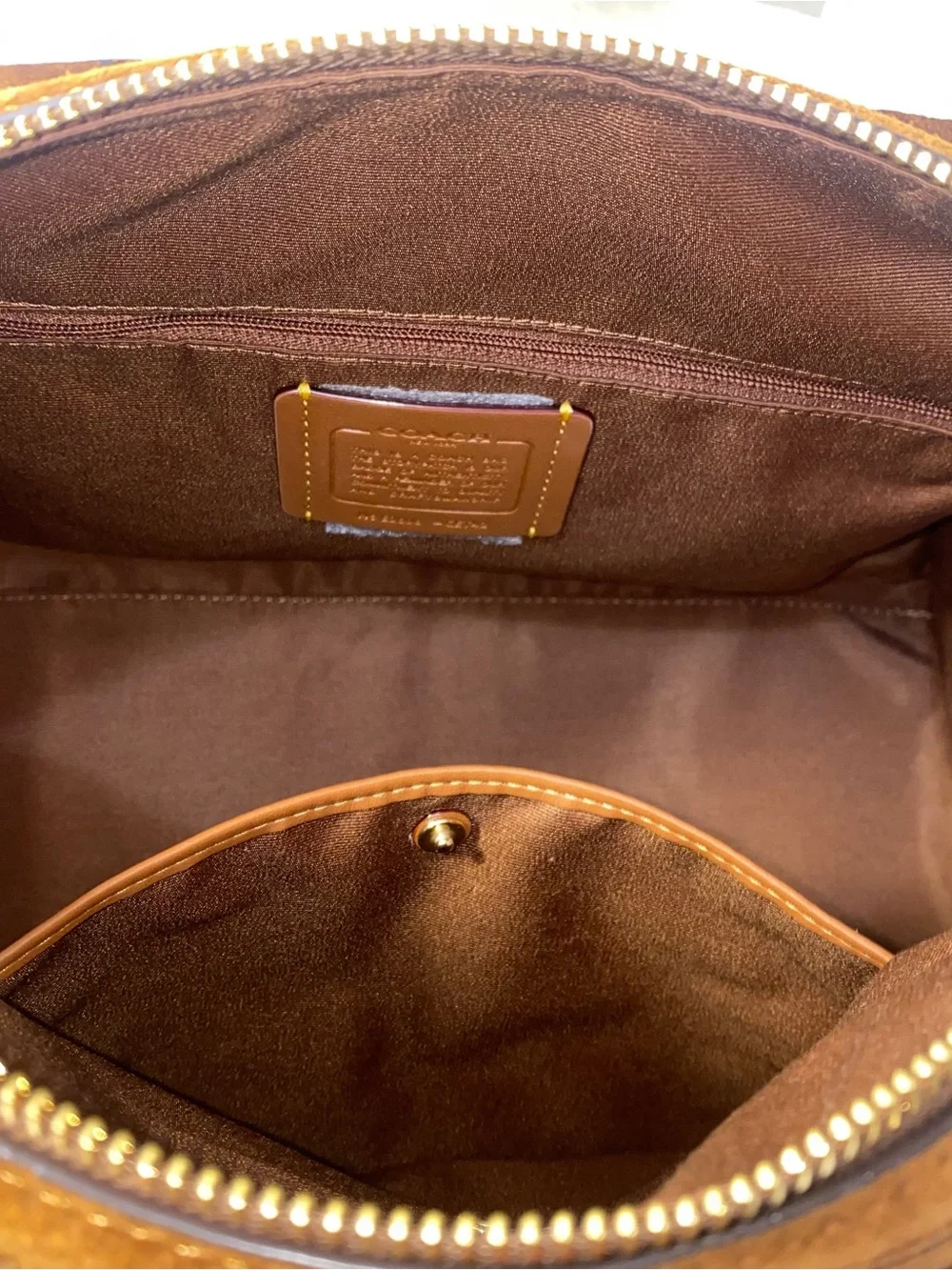 Coach Suede Satchel purse Large Rowan New